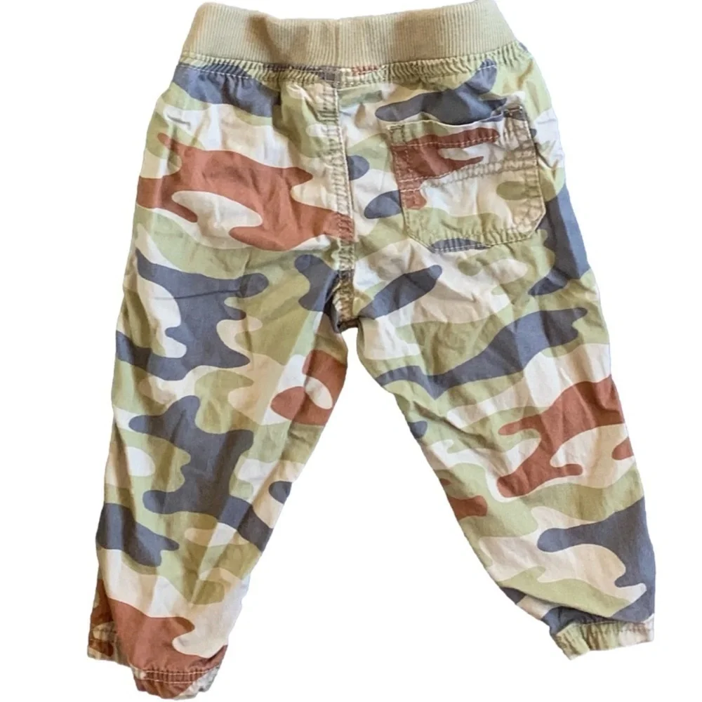 Carter’s Black Brown Gray Green Army Fatigue Pants Size 12mos